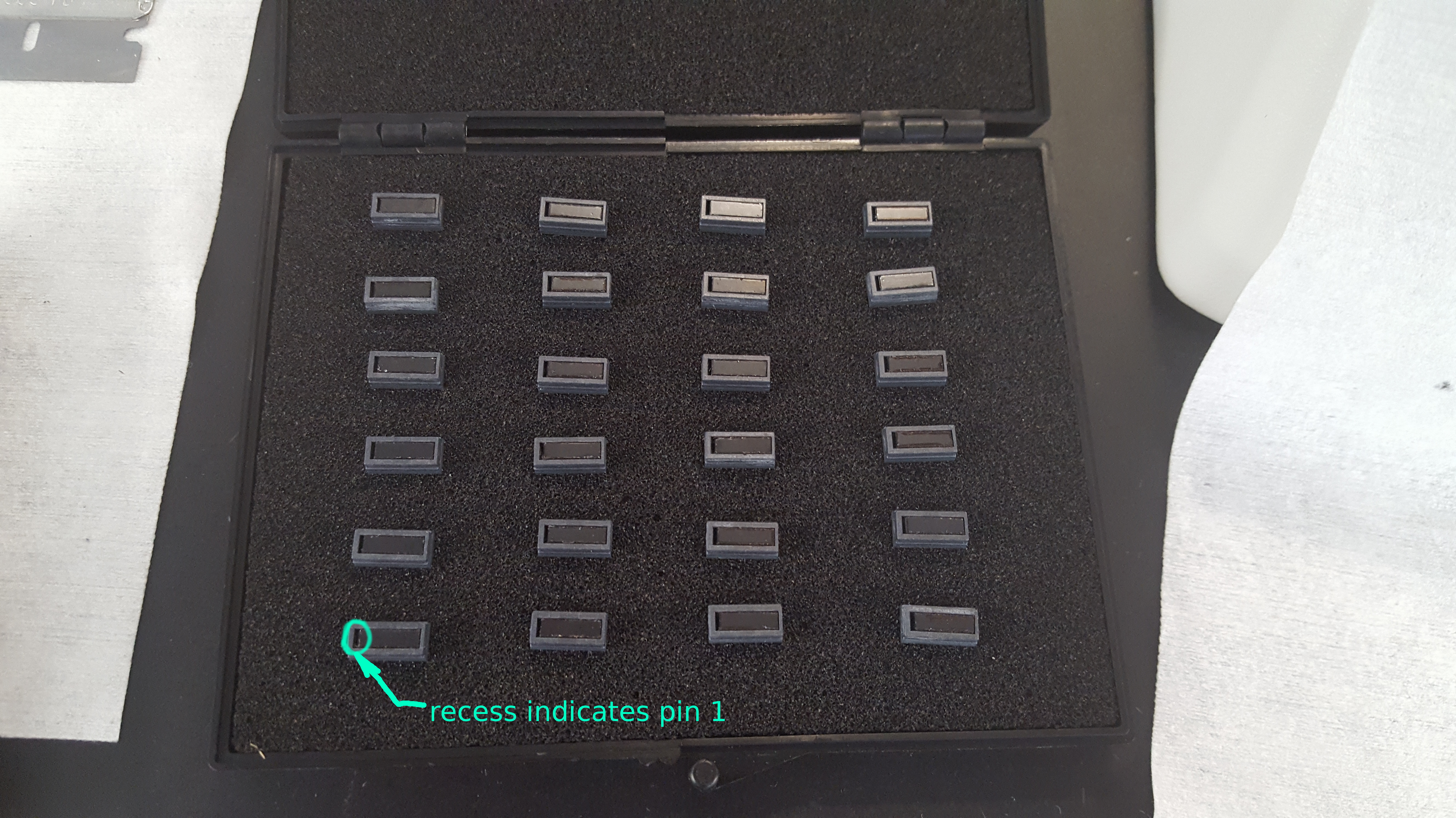 tray of spectrometer chips